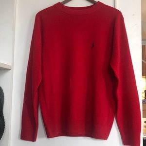 Red polo sweater